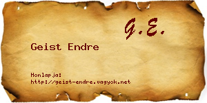 Geist Endre névjegykártya